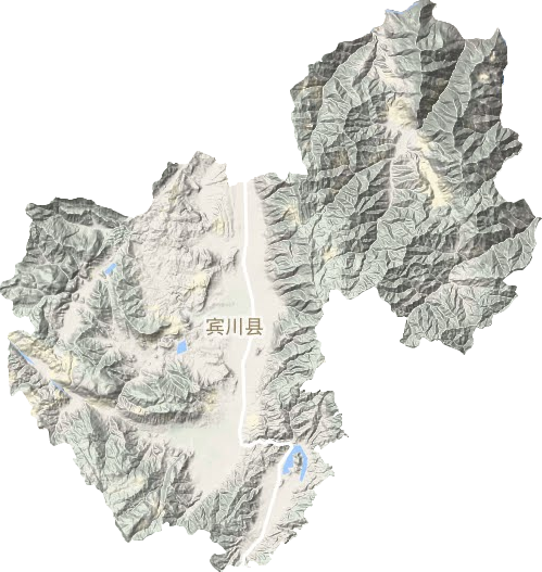 賓川縣地形圖