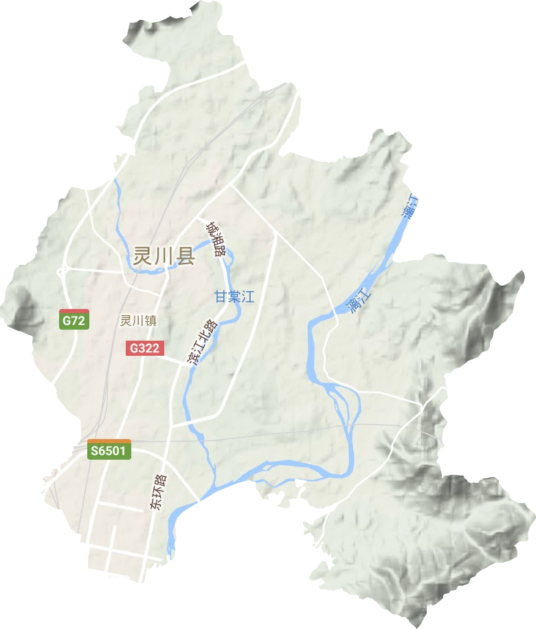 靈川鎮(zhèn)地形圖