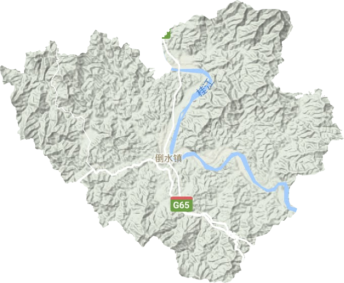 倒水鎮地形圖