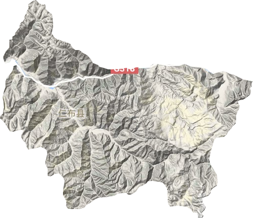 仁布縣地形圖