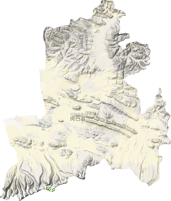 崗巴縣地形圖