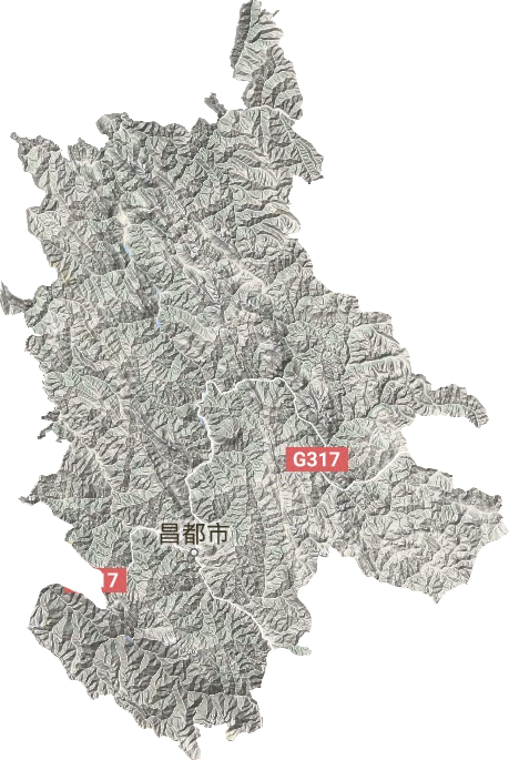 卡若區地形圖