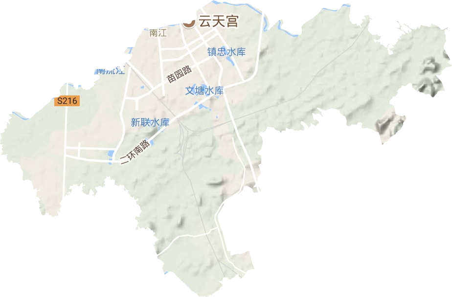 南江街道地形圖