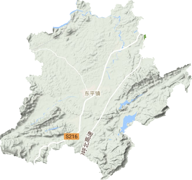 東平鎮(zhèn)地形圖