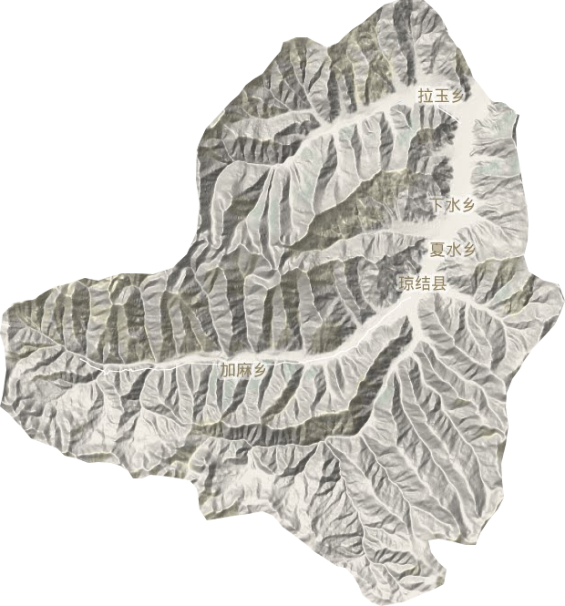 瓊結(jié)縣地形圖