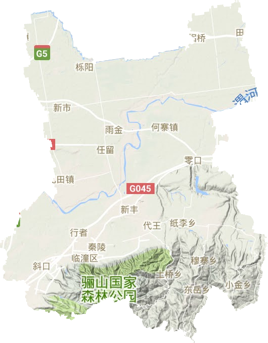 臨潼區地形圖