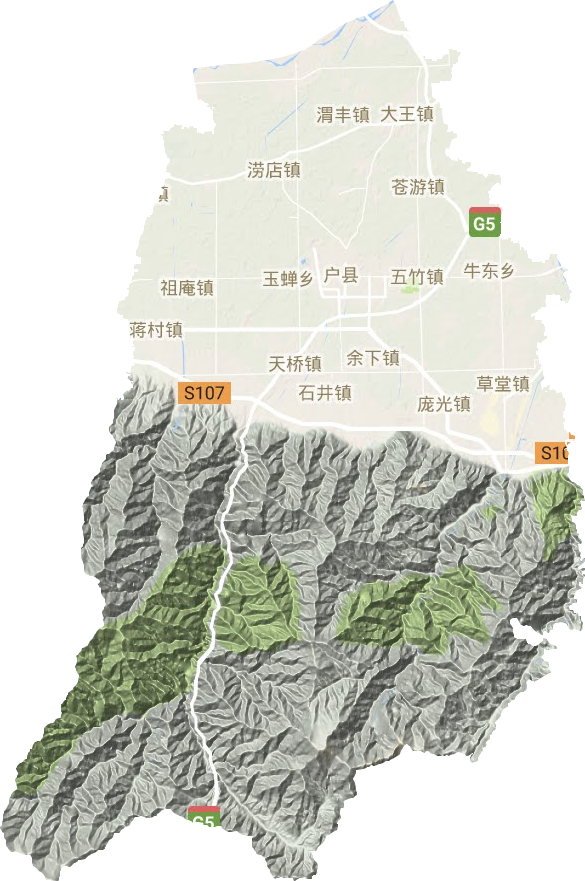 鄠邑區地形圖