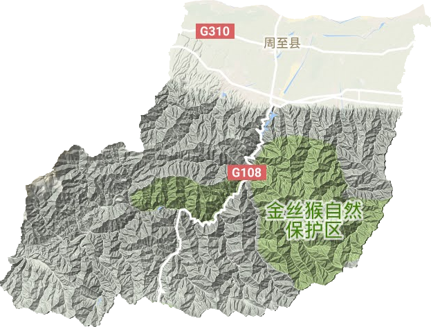 周至縣地形圖
