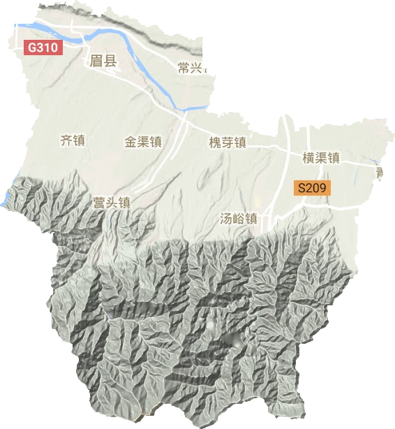 眉縣地形圖