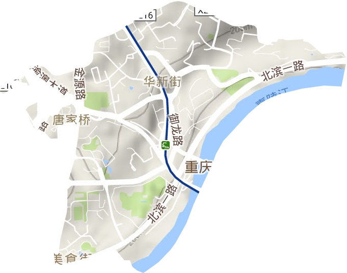 華新街街道地形圖