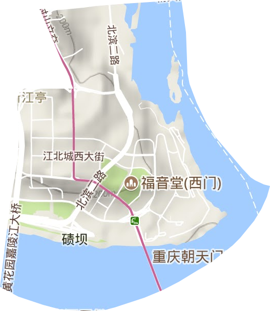 江北城街道地形圖