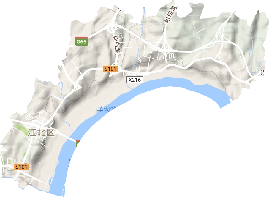 寸灘街道地形圖
