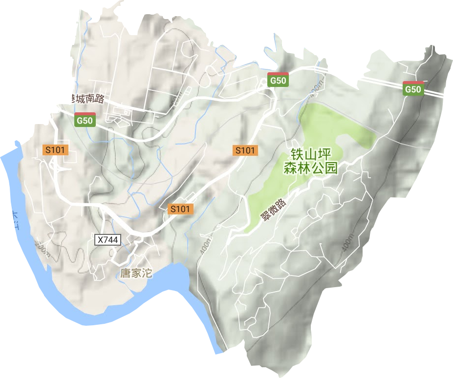 鐵山坪街道地形圖