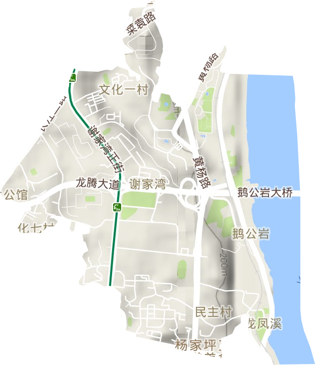 謝家灣街道地形圖