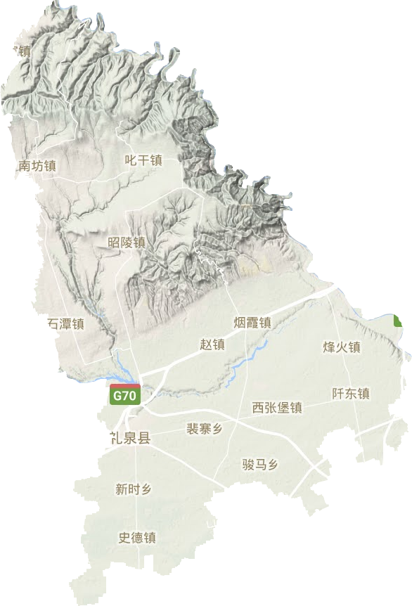 禮泉縣地形圖
