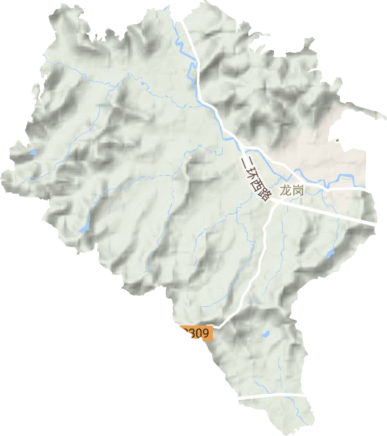 龍崗街道地形圖