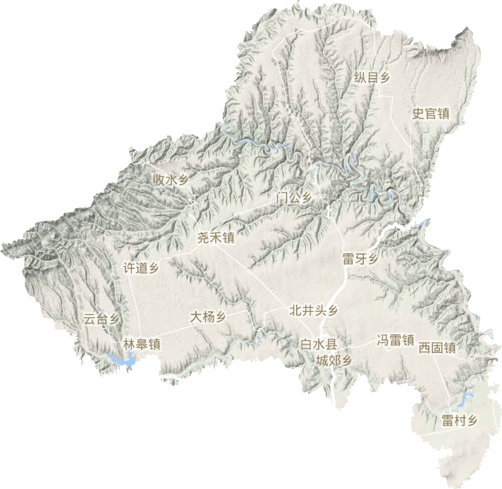 白水縣地形圖