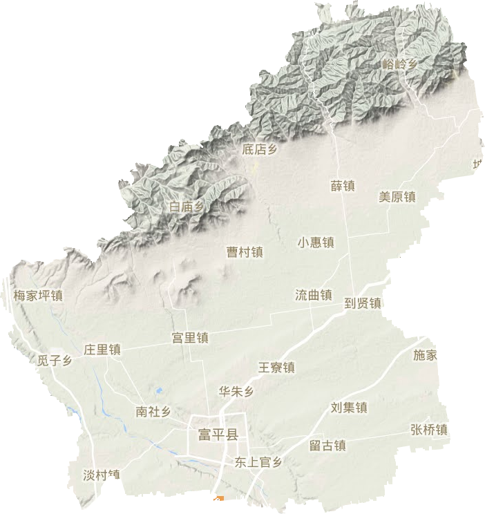 富平縣地形圖