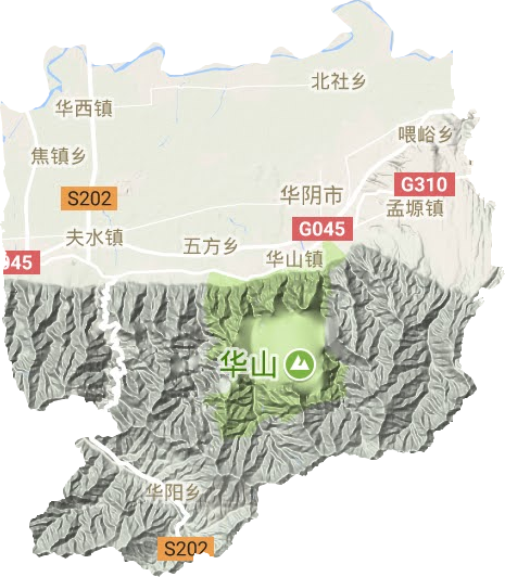 華陰市地形圖