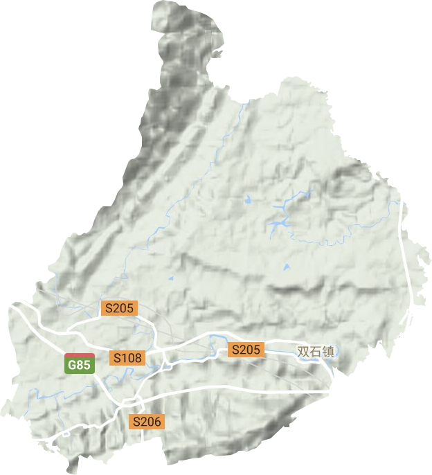 雙石鎮(zhèn)地形圖