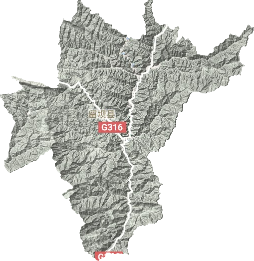留壩縣地形圖