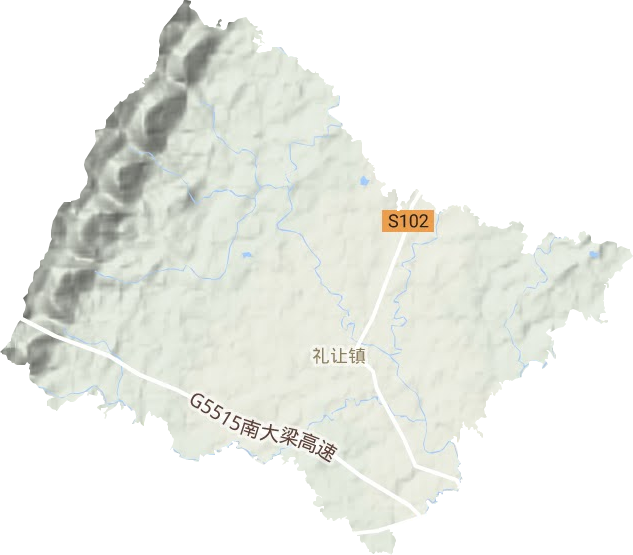 禮讓鎮地形圖