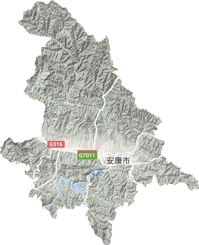 漢濱區(qū)地形圖
