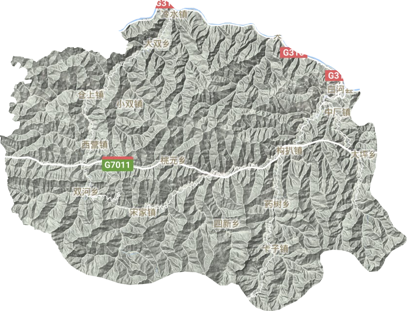 白河縣地形圖