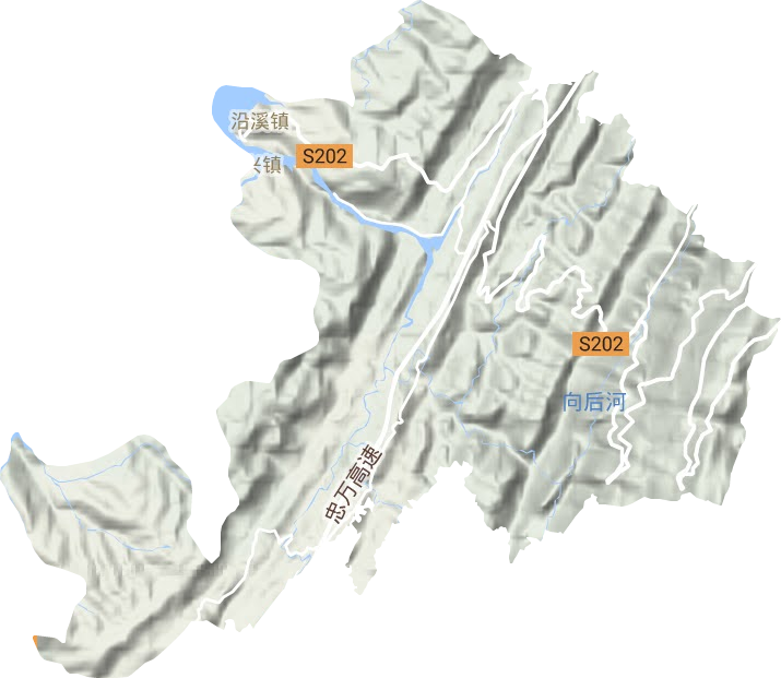 沿溪鎮地形圖