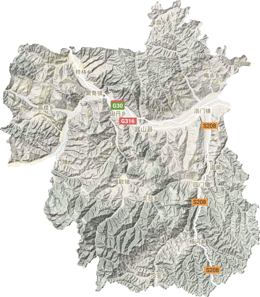 武山縣地形圖