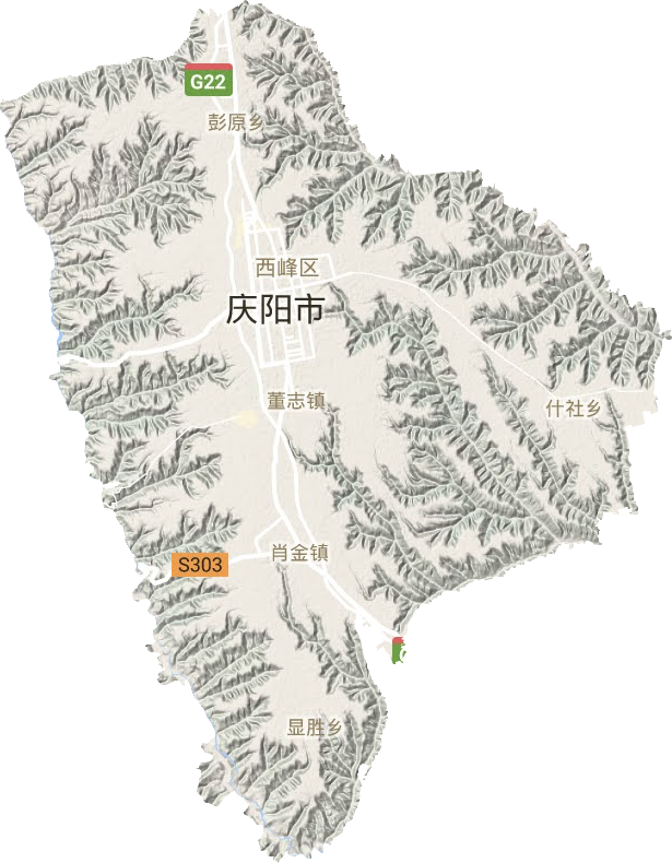 西峰區地形圖