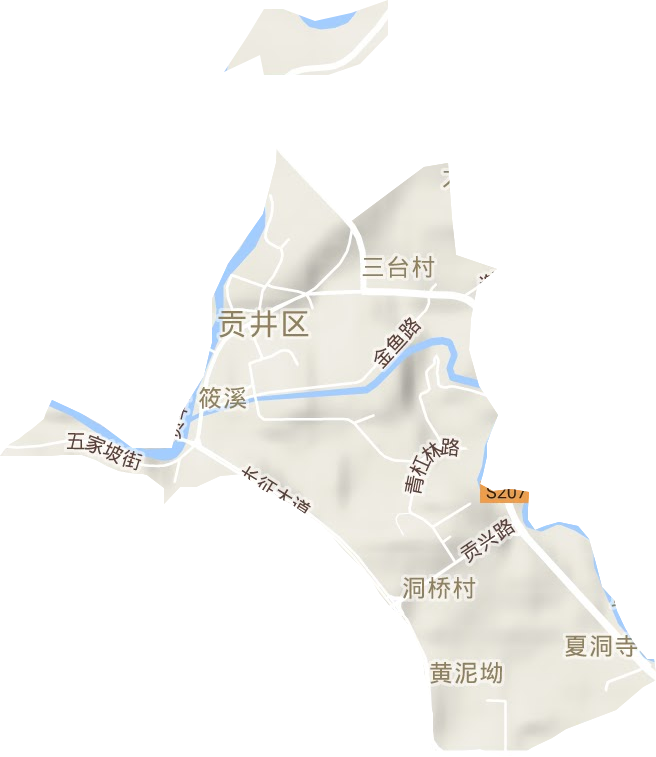 筱溪街道地形圖