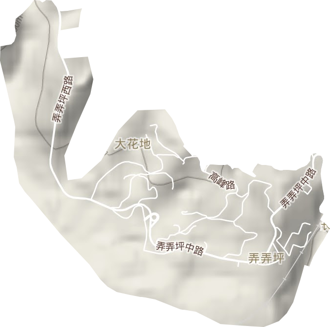 弄弄坪街道地形圖