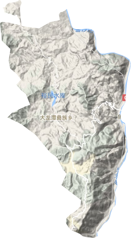 大龍潭彝族鄉地形圖