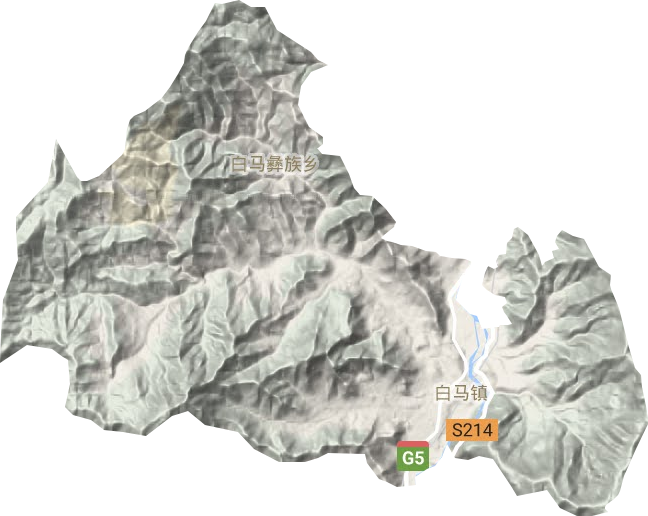 白馬鎮(zhèn)地形圖