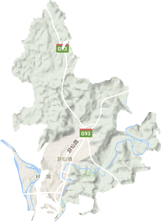 游仙鎮(zhèn)地形圖