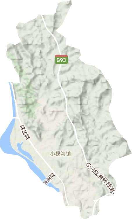 小枧溝鎮(zhèn)地形圖