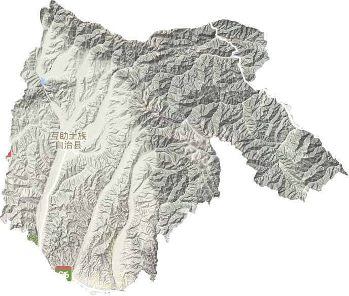 互助土族自治縣地形圖