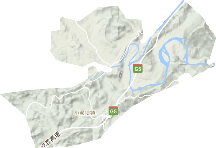 小溪壩鎮地形圖