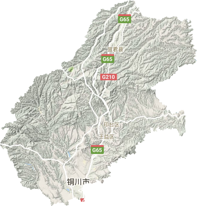 銅川市地形圖
