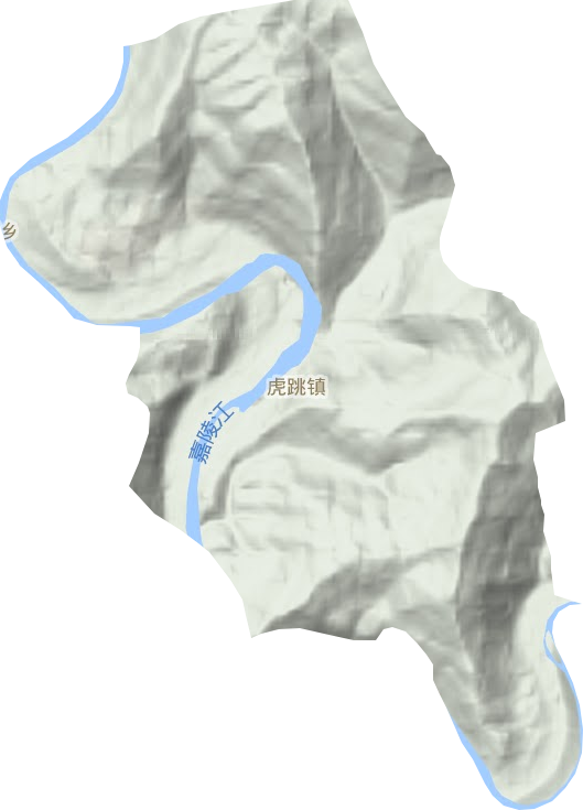虎跳鎮地形圖