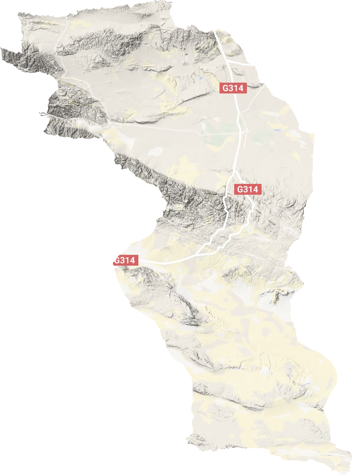 托克遜縣地形圖