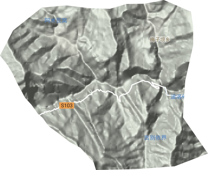 梅子壩鄉(xiāng)地形圖