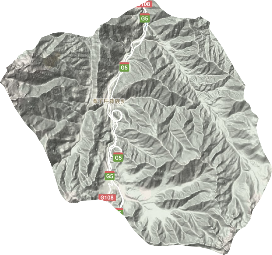 栗子坪彝族鄉(xiāng)地形圖