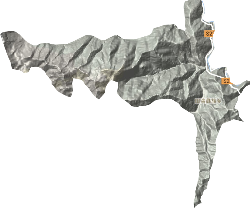 田灣彝族鄉地形圖