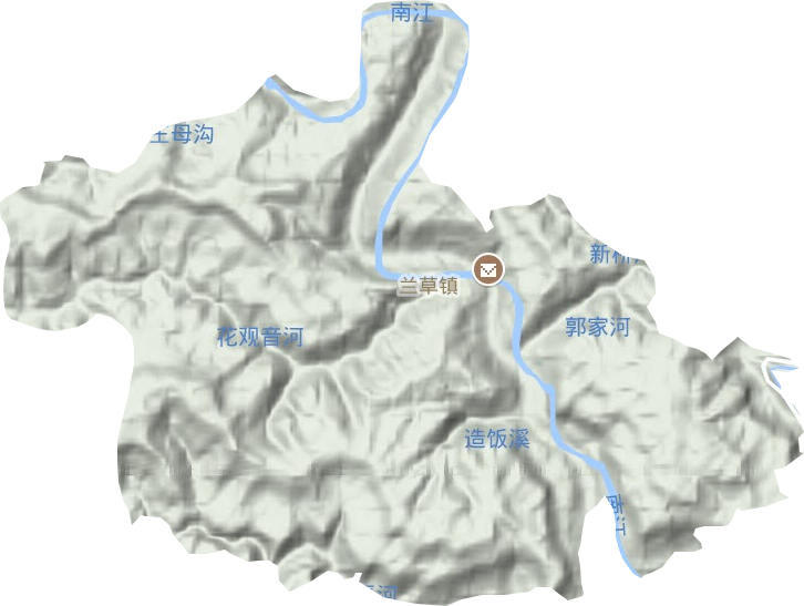 蘭草鎮(zhèn)地形圖