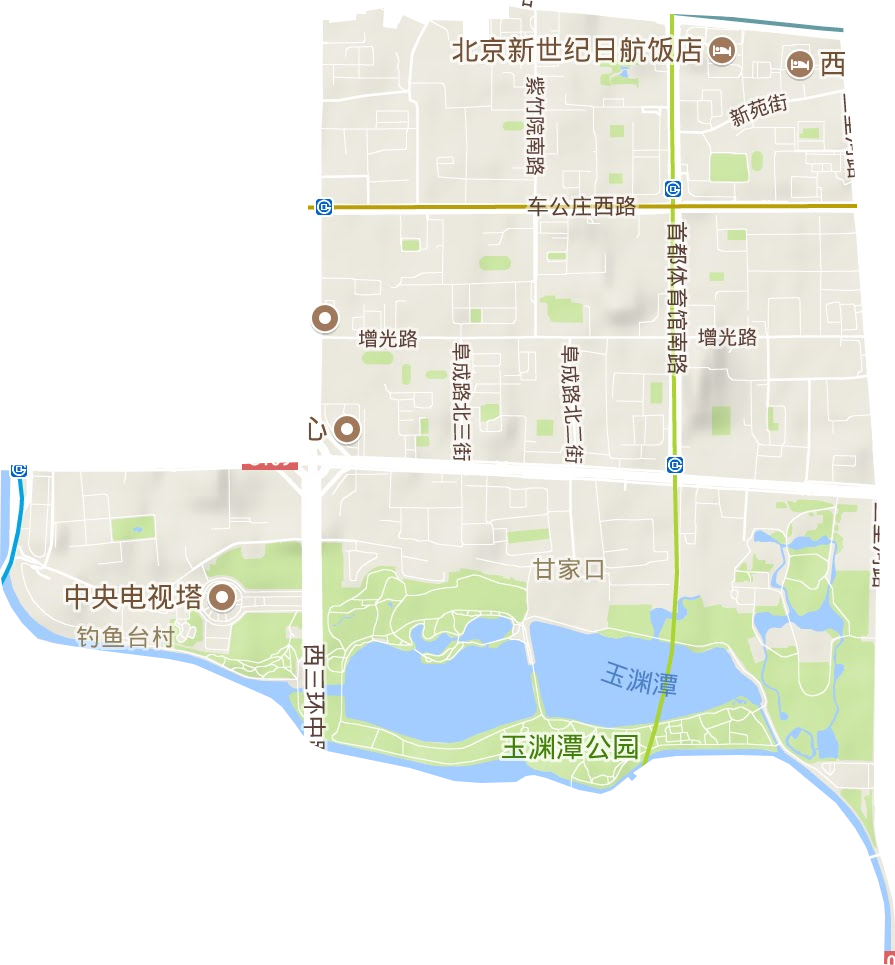 甘家口街道地形圖