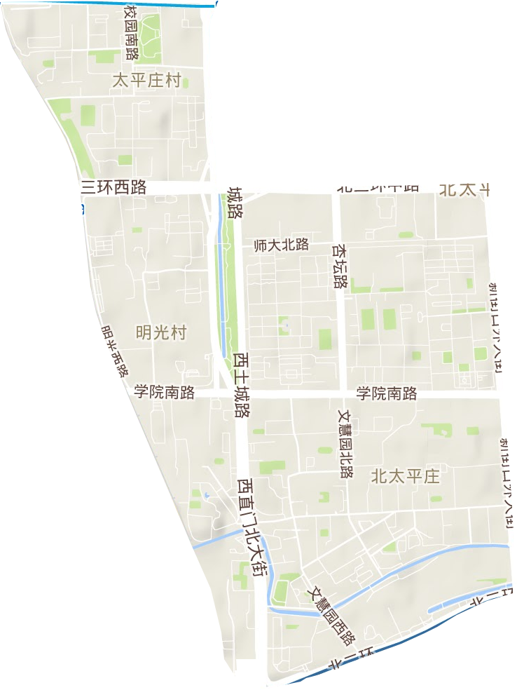 北太平莊街道地形圖