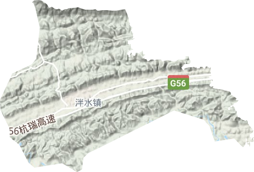 泮水鎮(zhèn)地形圖