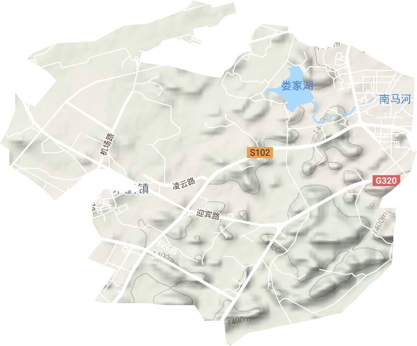 西航街道地形圖